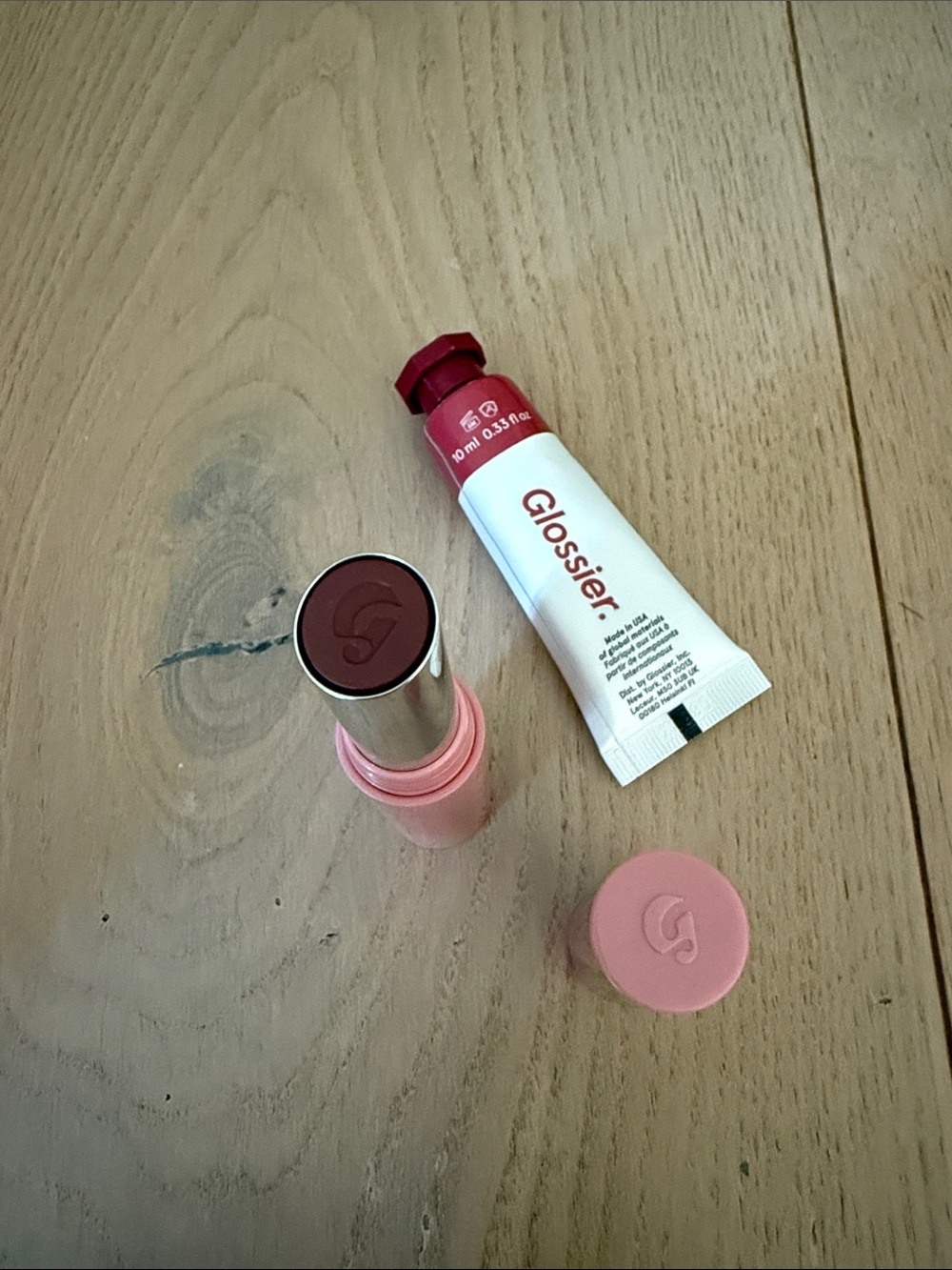 Glossier Lipstick & cheek color Set in color storm